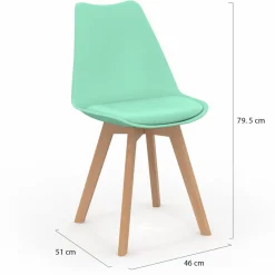 IDMarket Chaises scandinaves mix color vert menthe, jaune, blanc et gris* Collection Scandinave|Salle À Manger Complète