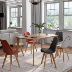IDMarket Chaises scandinaves mix color terracotta, gris, beige* Collection Scandinave|Salle À Manger Complète