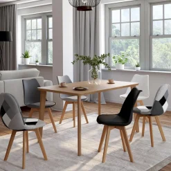 IDMarket Chaises scandinaves mix color : gris, blanc, noir et patchworks* Collection Scandinave|Salle À Manger Complète