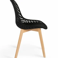 IDMarket Chaises scandinaves noires x6 avec dossier ajouré* Collection Scandinave|Salle À Manger Complète