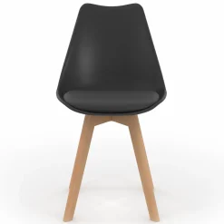 IDMarket Chaises scandinaves noires avec coussin* Collection Scandinave|Salle À Manger Complète