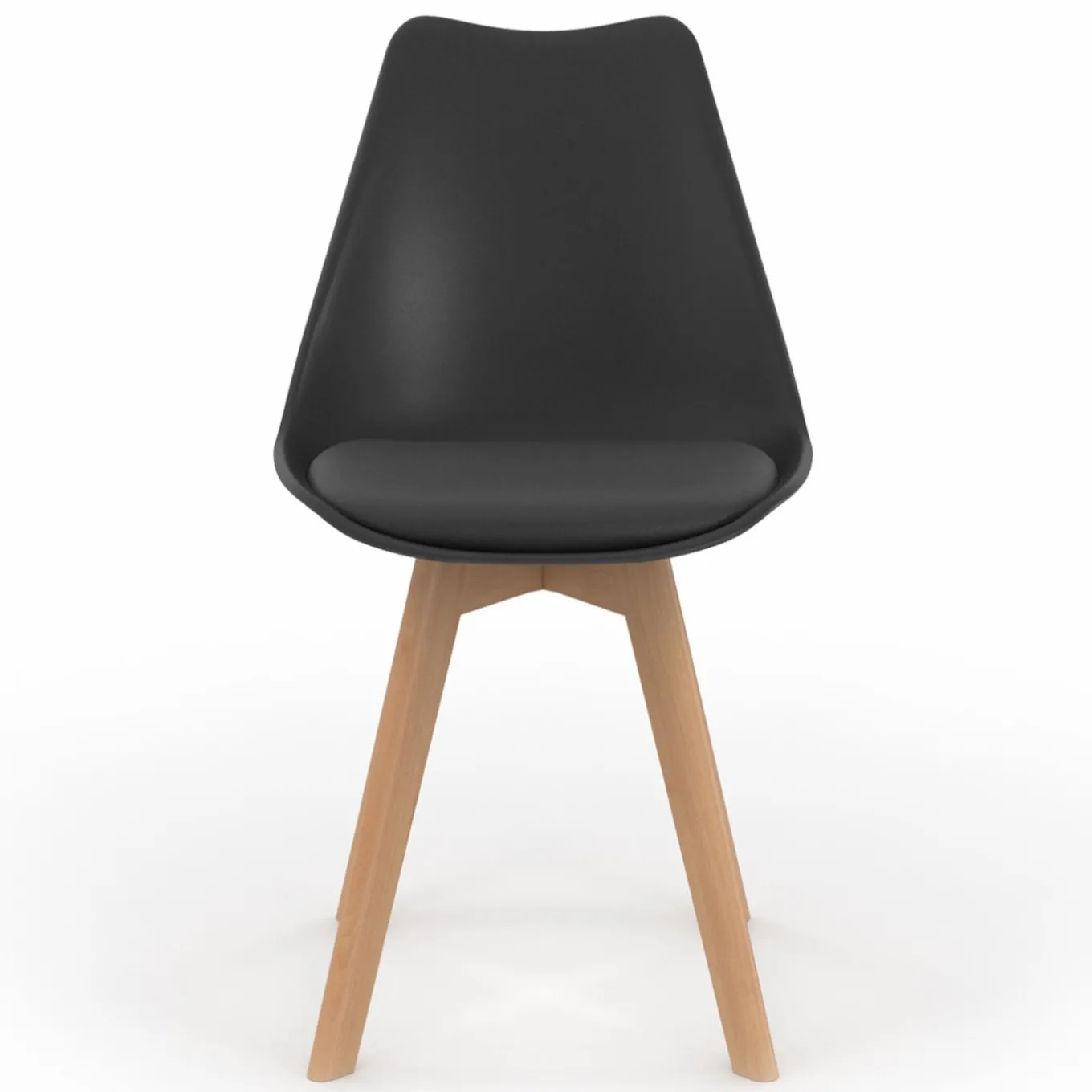 IDMarket Chaises scandinaves noires avec coussin* Collection Scandinave|Salle À Manger Complète