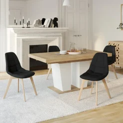 IDMarket Chaises scandinaves noires pieds en bois* Collection Scandinave|Chaises
