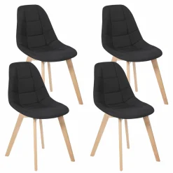 IDMarket Chaises scandinaves noires pieds en bois* Collection Scandinave|Chaises