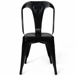 IDMarket Chaises style industriel noir mat* Collection Métal|Collection Industrielle