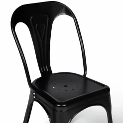 IDMarket Chaises style industriel noir mat* Collection Métal|Collection Industrielle