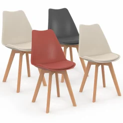 IDMarket Chaises terracotta, gris, beige style scandinave* Collection Scandinave|Tables Et Chaises