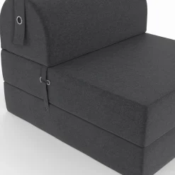 IDMarket Chauffeuse convertible 1 place en tissu gris anthracite* Fauteuils