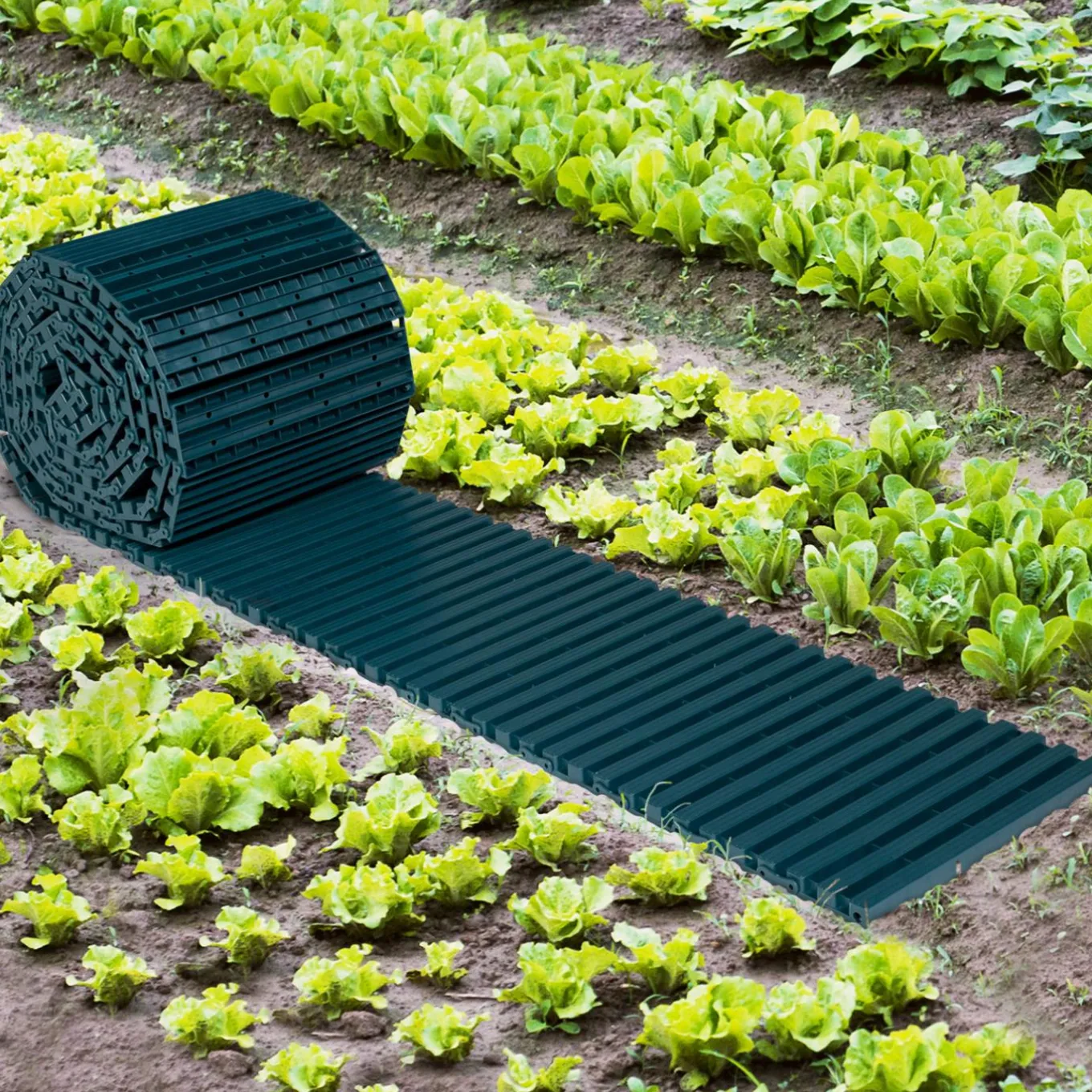 IDMarket Chemin potager 5 m à dérouler en plastique vert* Entretien Du Jardin Et Accessoires