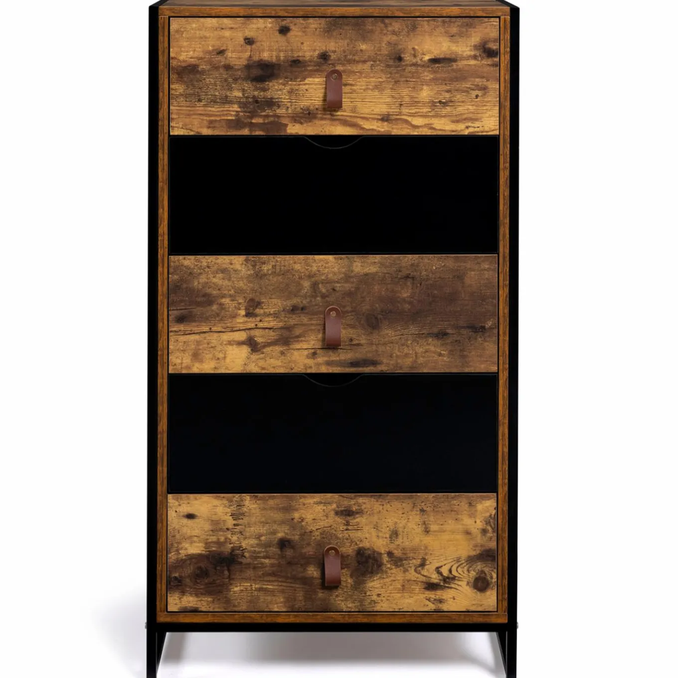 IDMarket Chiffonnier bois et métal avec 5 tiroirs* Meubles Tiroirs|Collection Vintage