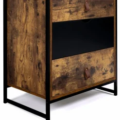 IDMarket Chiffonnier bois et métal avec 5 tiroirs* Meubles Tiroirs|Collection Vintage