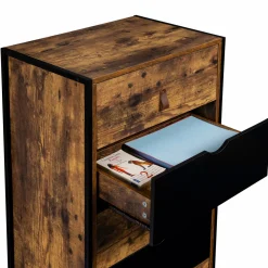 IDMarket Chiffonnier bois et métal avec 5 tiroirs* Meubles Tiroirs|Collection Vintage