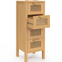 IDMarket Chiffonnier cannage pour entrée et salle de bain* Meubles Tiroirs|Meubles En Bois