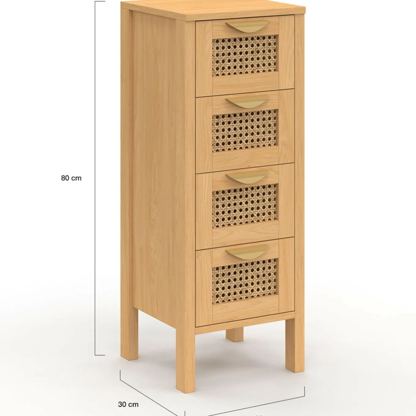 IDMarket Chiffonnier cannage pour entrée et salle de bain* Meubles Tiroirs|Meubles En Bois