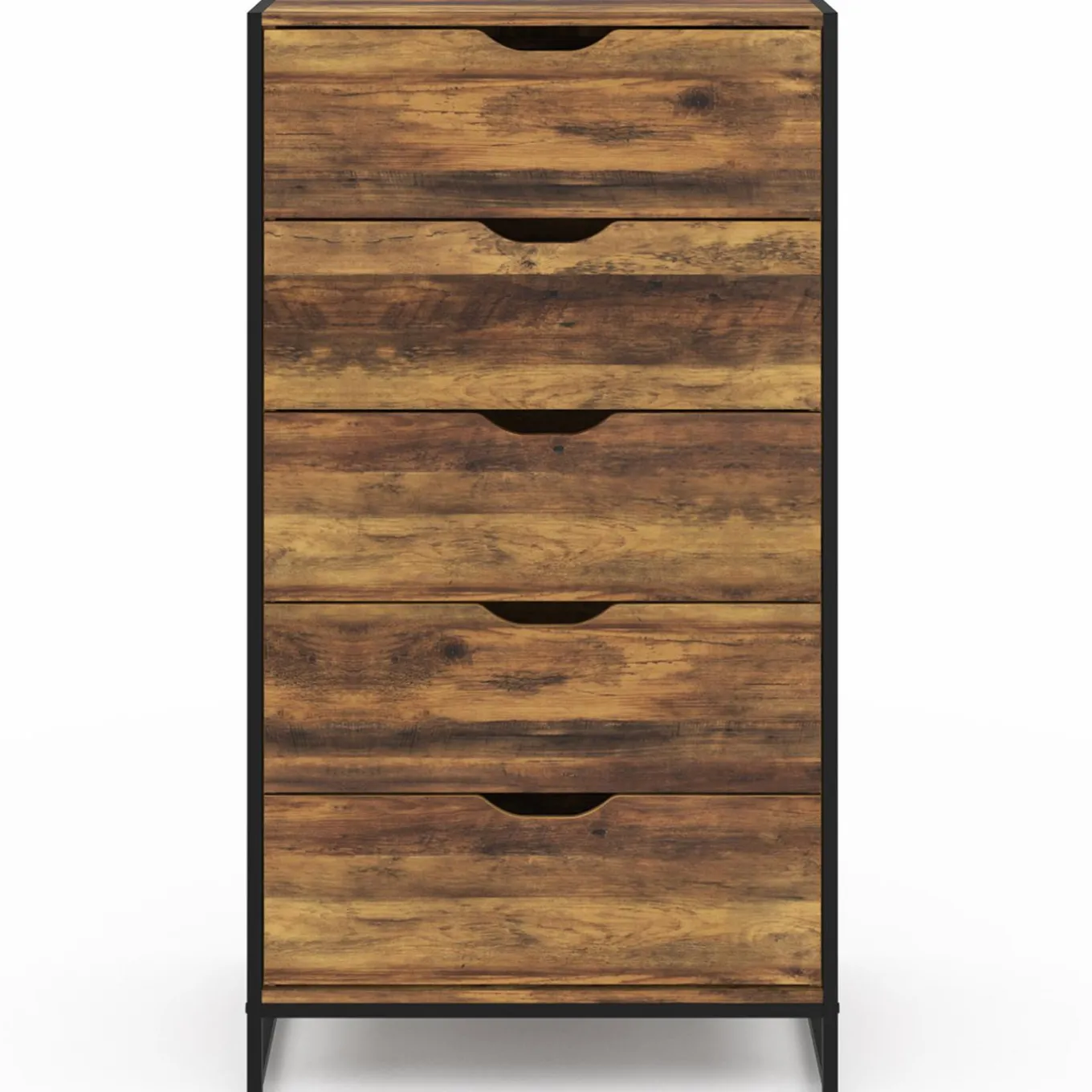 IDMarket Chiffonnier design industriel 5 tiroirs* Meubles Tiroirs|Meubles En Bois