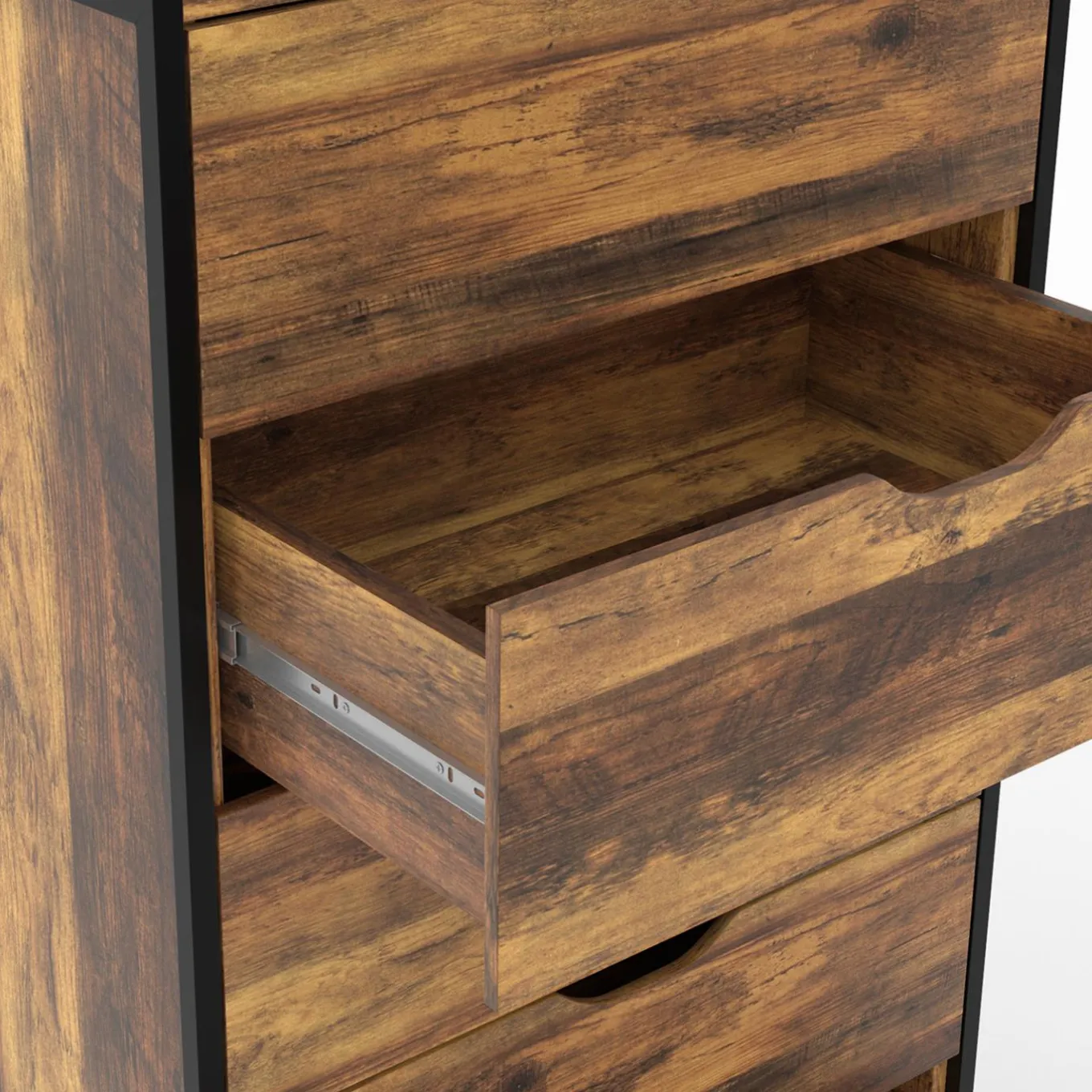 IDMarket Chiffonnier design industriel 5 tiroirs* Meubles Tiroirs|Meubles En Bois