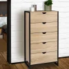 IDMarket Chiffonnier industriel bois et métal 5 tiroirs* Meubles Tiroirs|Meubles En Bois