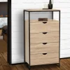 IDMarket Chiffonnier industriel bois et métal avec 4 tiroirs* Meubles Tiroirs|Meubles En Bois