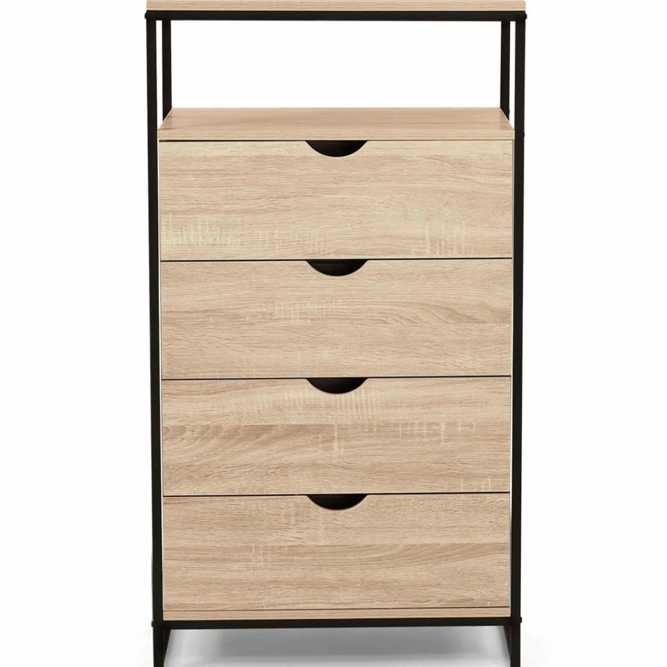 IDMarket Chiffonnier industriel bois et métal avec 4 tiroirs* Meubles Tiroirs|Meubles En Bois