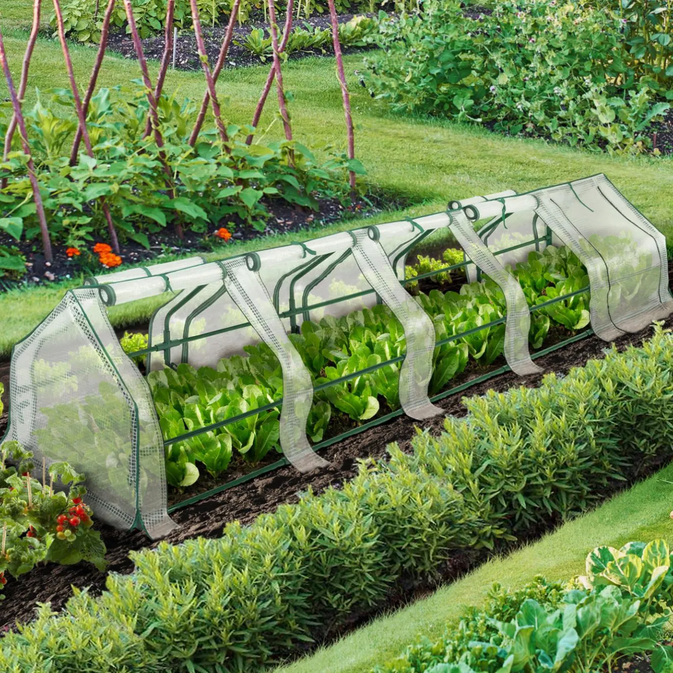 IDMarket Châssis serre de jardin 3m blanche* Tunnels Et Accessoires De Croissance|Serres À Tomates Et Équipement Du Potager