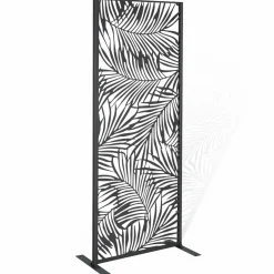 IDMarket Claustra extérieur métal gris motif palmier* Panneaux Occultants
