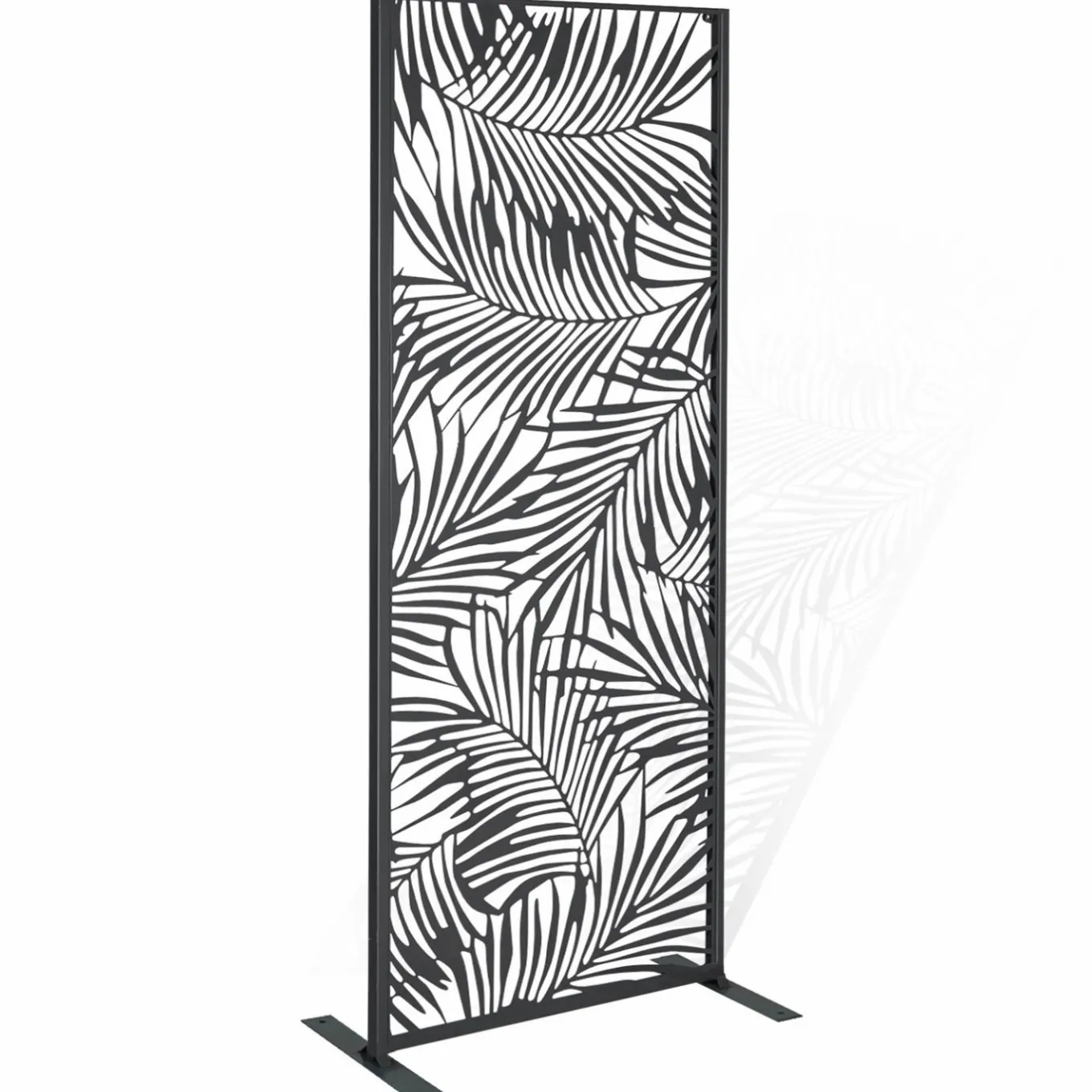 IDMarket Claustra extérieur métal gris motif palmier* Panneaux Occultants