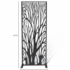 IDMarket Claustra extérieur métal gris motif arbre* Panneaux Occultants