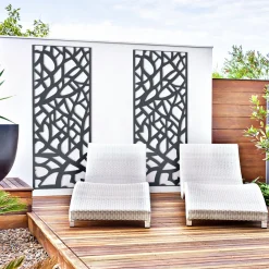 IDMarket Claustra extérieur métal gris design* Panneaux Occultants