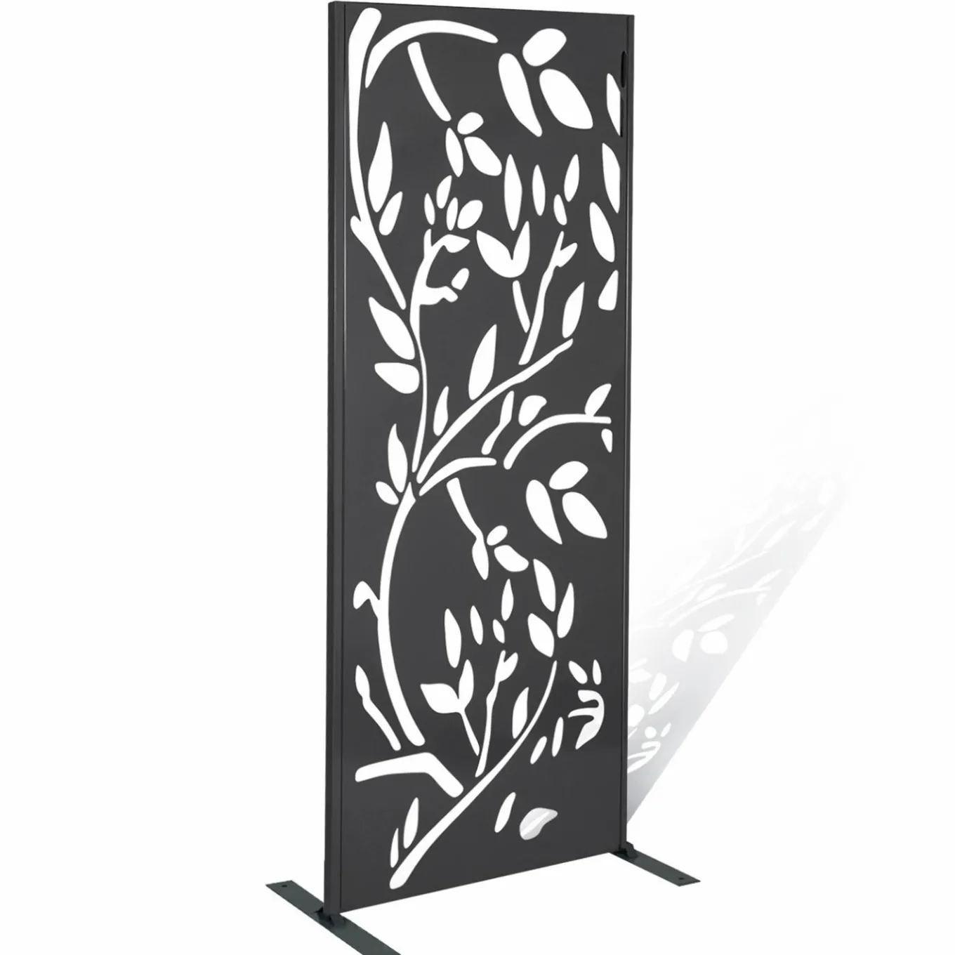 IDMarket Claustra extérieur métal gris motif floral* Panneaux Occultants