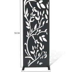 IDMarket Claustra extérieur métal gris motif floral* Panneaux Occultants