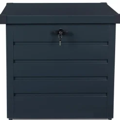 IDMarket Coffre de jardin verrouillable en métal gris anthracite 200 L* Coffre De Jardin|Abris De Jardin