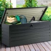 IDMarket Coffre de jardin verrouillable en métal gris anthracite 600 L* Coffre De Jardin|Abris De Jardin