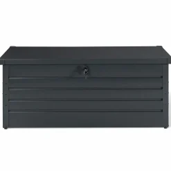 IDMarket Coffre de jardin verrouillable en métal gris anthracite 600 L* Coffre De Jardin|Abris De Jardin