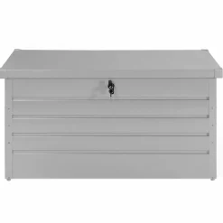 IDMarket Coffre de rangement extérieur étanche en métal gris clair 350L* Coffre De Jardin|Abris De Jardin