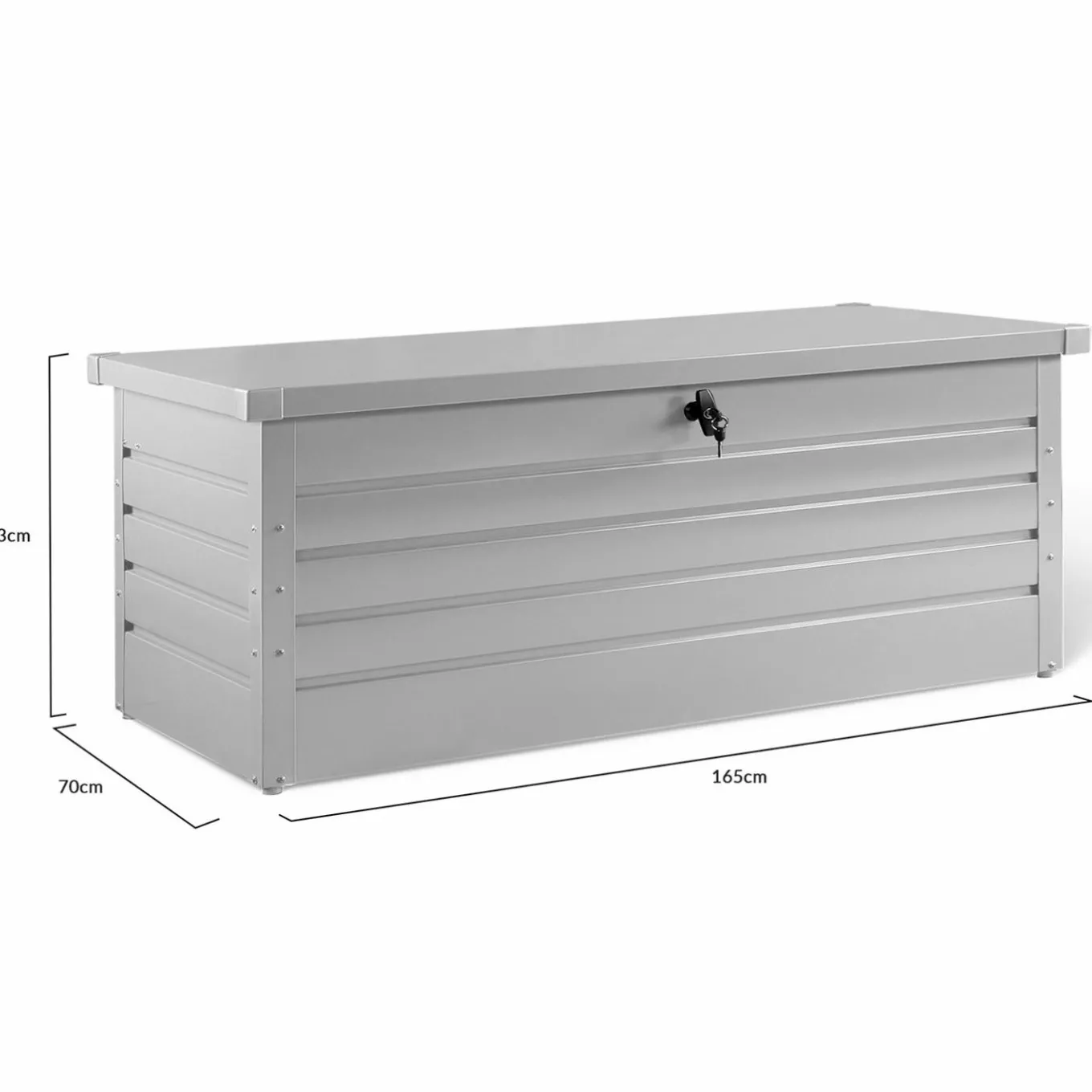 IDMarket Coffre de rangement extérieur étanche en métal gris clair 600 L* Coffre De Jardin|Abris De Jardin