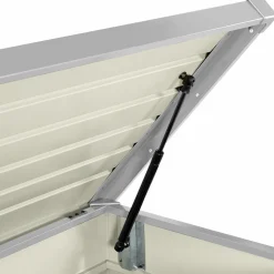 IDMarket Coffre de rangement extérieur étanche en métal gris clair 600 L* Coffre De Jardin|Abris De Jardin