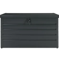 IDMarket Coffre de rangement métal 810L verrouillable gris anthracite pour jardin 147x86x82 cm* Coffre De Jardin|Abris De Jardin