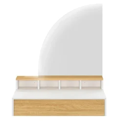 IDMarket Coiffeuse suspendue miroir LED avec 4 niches, 1 tiroir bois et blanc* Meubles Tiroirs|Coiffeuses