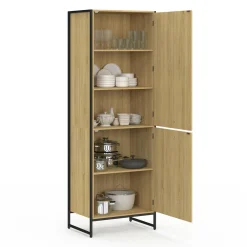 IDMarket Colonne cuisine industrielle 2 portes* Collection Industrielle|Buffets De Cuisine