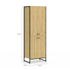 IDMarket Colonne cuisine industrielle 2 portes* Collection Industrielle|Buffets De Cuisine