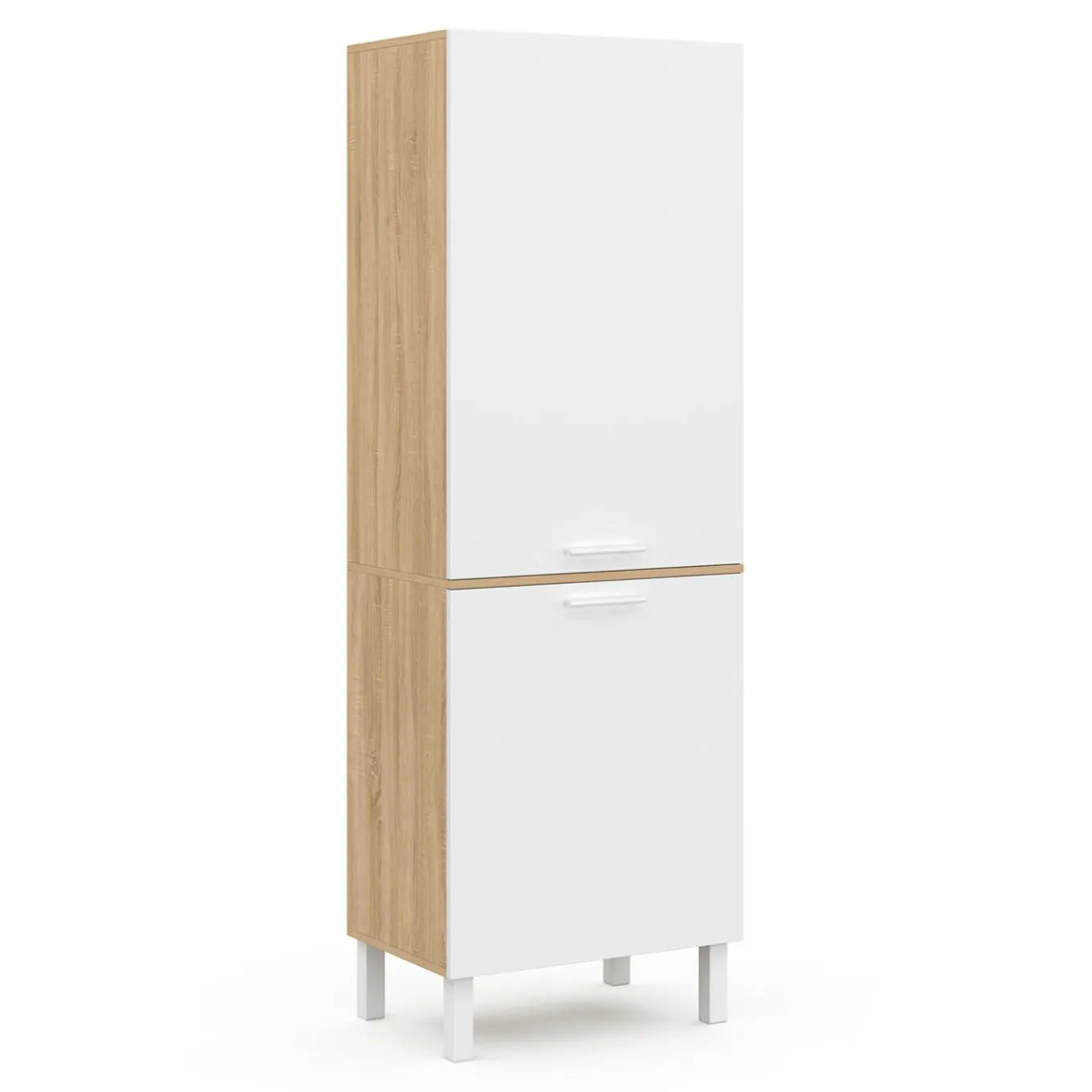 IDMarket Colonne de cuisine hêtre et blanc* Collection Contemporaine|Buffets De Cuisine