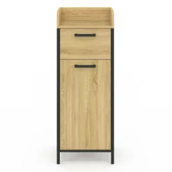 IDMarket Colonne de rangement d'appoint salle de bain design industriel 1 tiroir 1 placard* Meubles Salle De Bain|Collection Industrielle