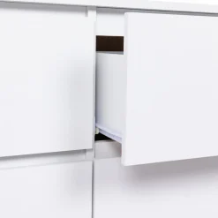 IDMarket Commode 6 tiroirs 140 cm bois blanc* Meubles Tiroirs|Meubles Bas