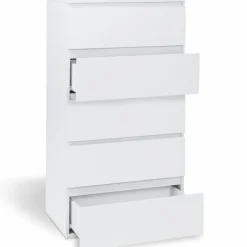 IDMarket Commode 5 tiroirs blanche* Meubles Tiroirs|Meubles Blancs