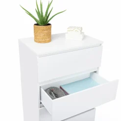 IDMarket Commode 5 tiroirs blanche* Meubles Tiroirs|Meubles Blancs