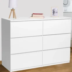 IDMarket Commode 6 tiroirs blanche* Commodes