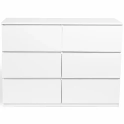 IDMarket Commode 6 tiroirs blanche* Commodes