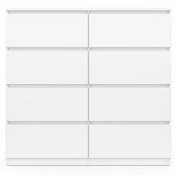 IDMarket Commode 8 tiroirs en bois blanc 110 cm* Meubles Tiroirs|Meubles Blancs