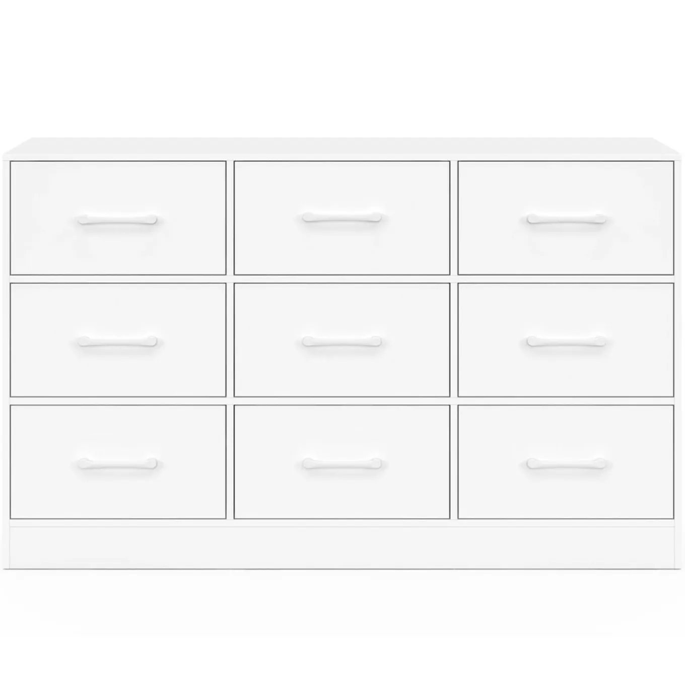 IDMarket Commode 9 tiroirs en tissu 113 cm meuble de rangement bois blanc* Collection Contemporaine|Commodes