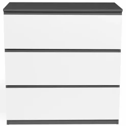 IDMarket Commode blanche et grise 3 tiroirs* Meubles Tiroirs|Collection Design